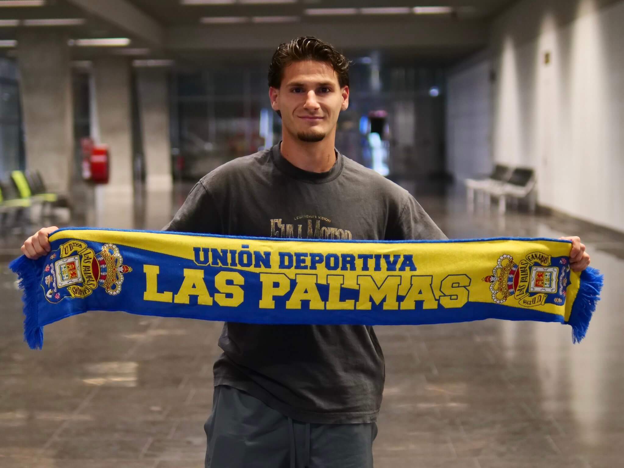 Cristian Gutiérrez, a su llegada a Gran Canaria (Foto: UD Las Palmas).