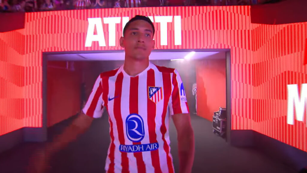 Nahuel Molina en la 'Noche de Bienvenida' (Atlético de Madrid)