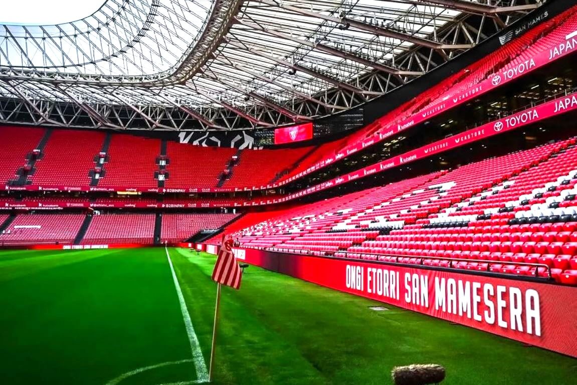 Bonito plano del campo de San Mamés en Bilbao (Foto: Athletic Club).