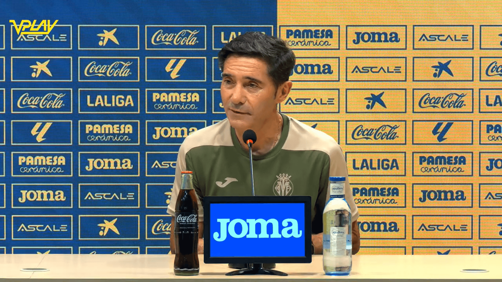 Marcelino García Toral, en sala de prensa con el Villarreal.