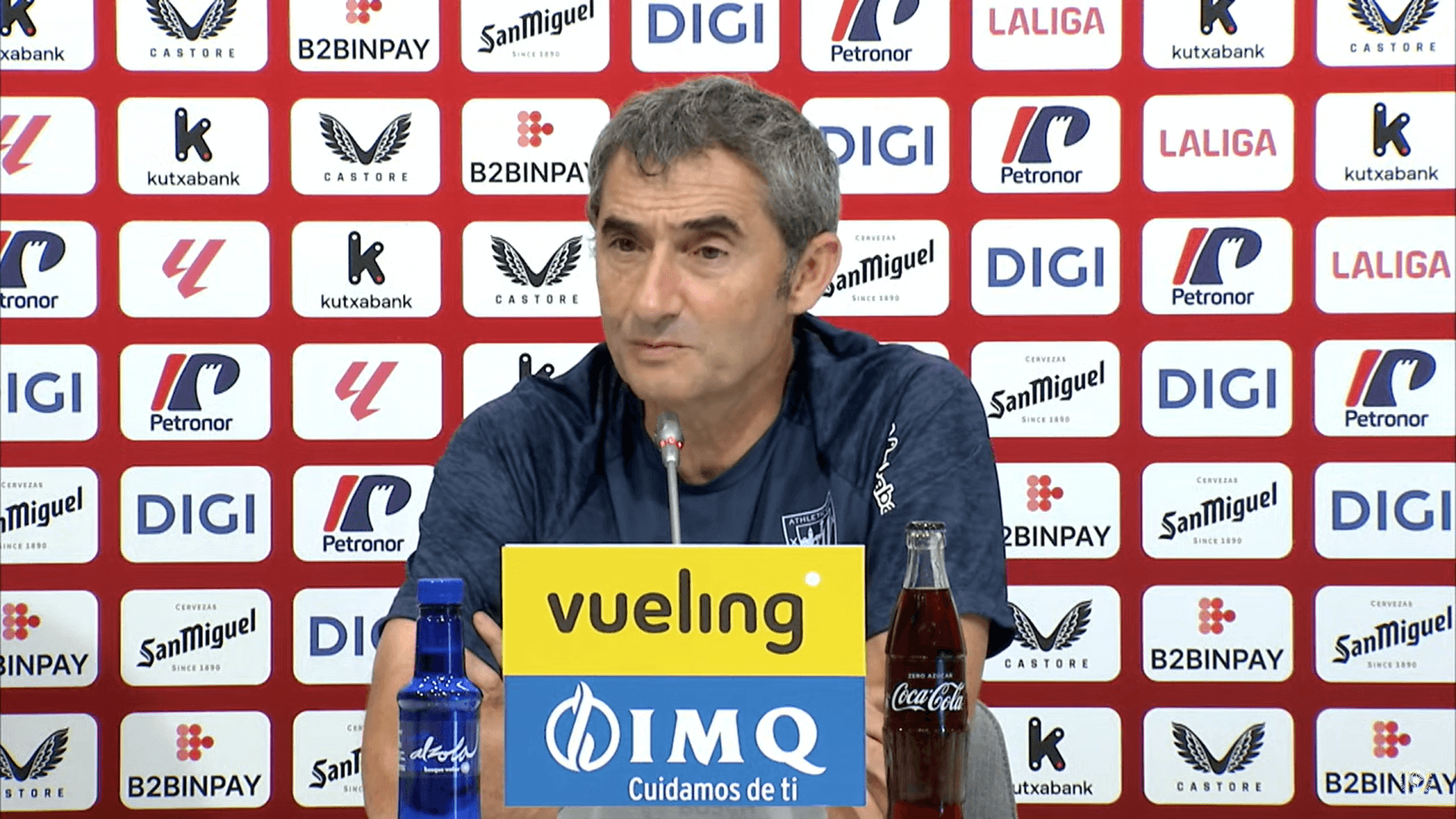Ernesto Valverde, en la sala de prensa del Athletic.