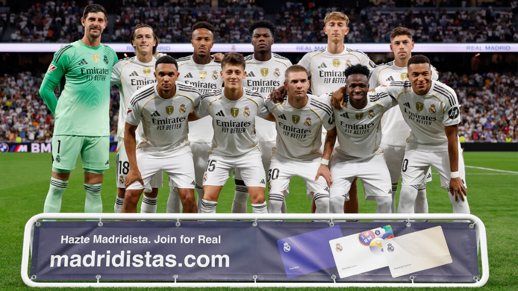 Los jugadores del Real Madrid antes del partido contra el RCD Mallorca (Fuente: @realmadrid)
