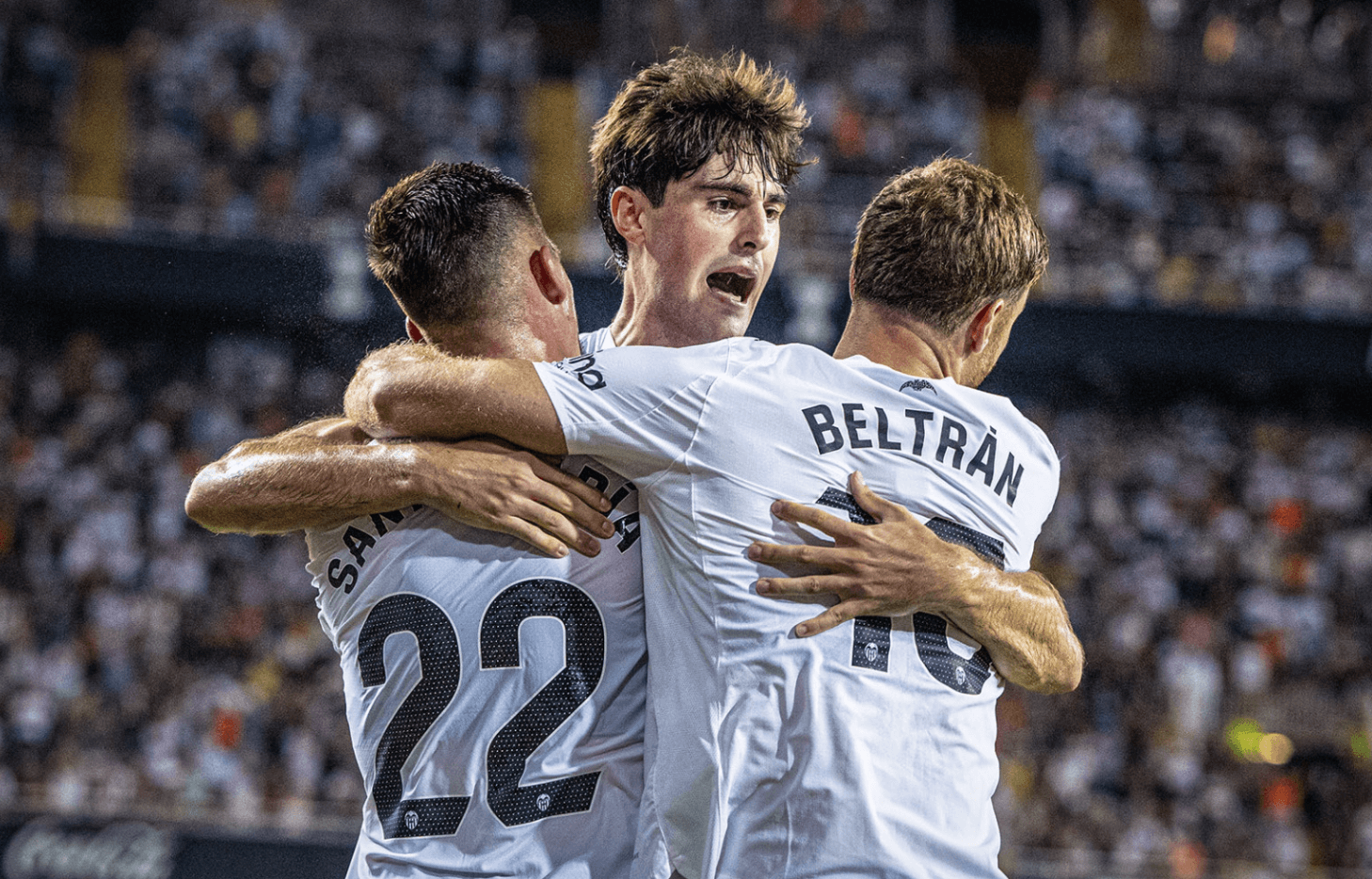Alegría de gol en Mestalla (Foto: Valencia CF)