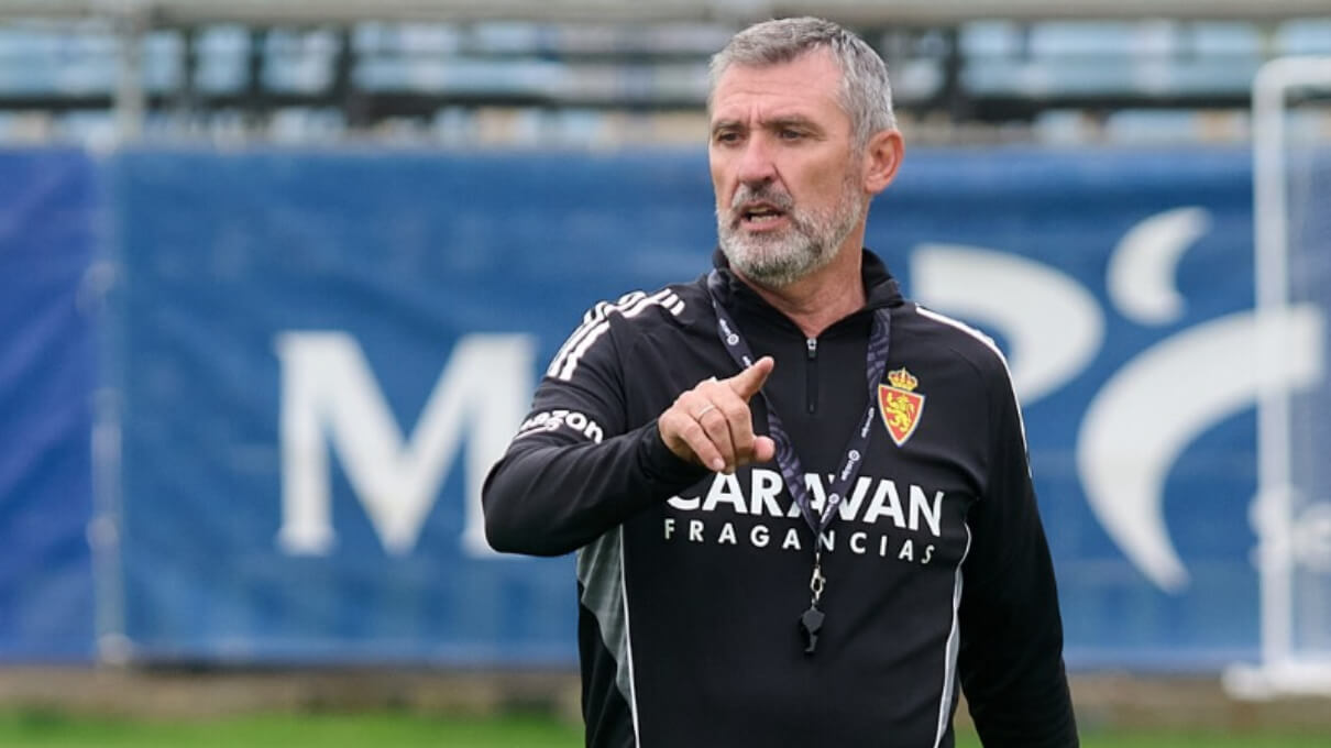 Emilio Larraz, en un entrenamiento (Foto: Real Zaragoza).