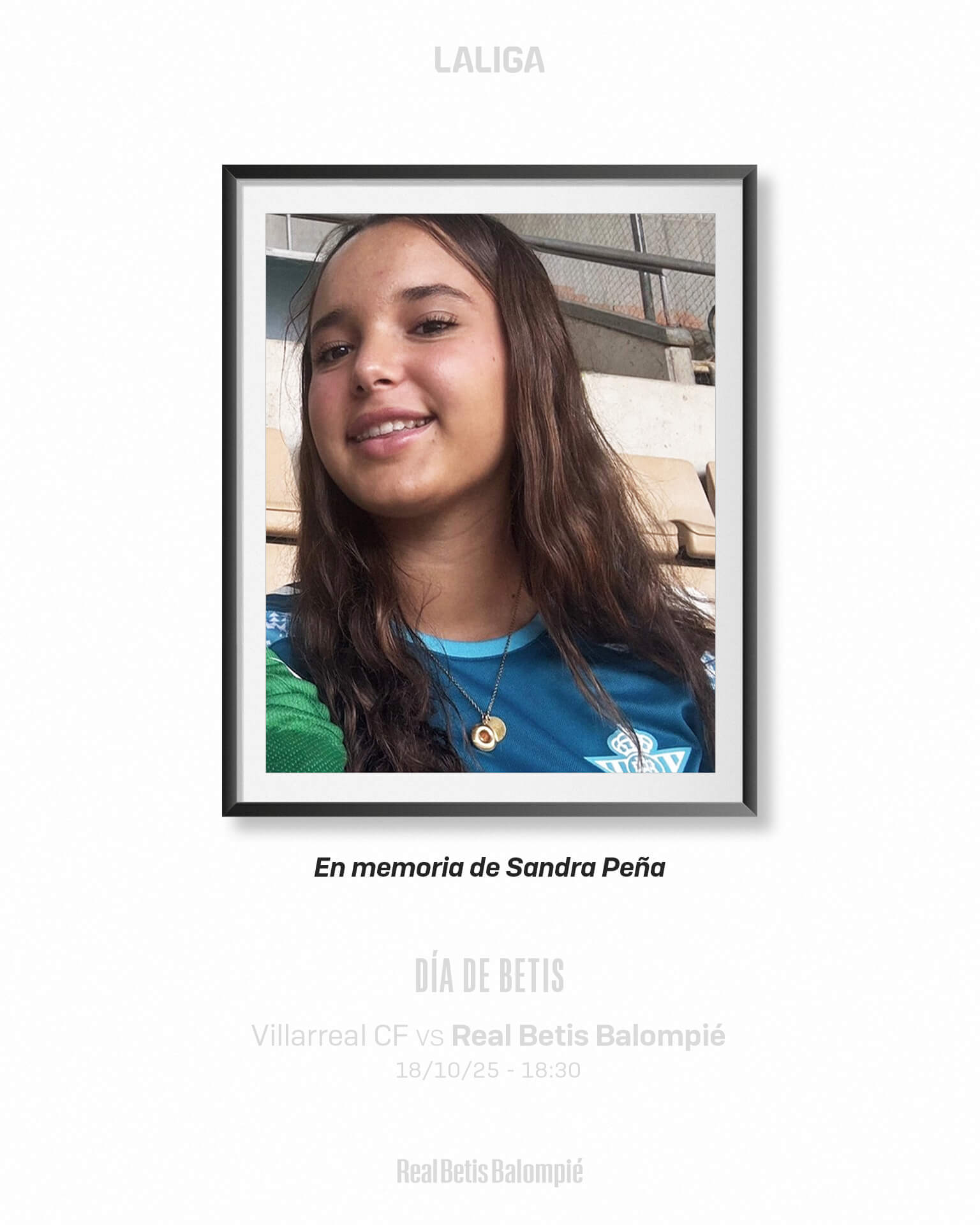 El Betis dedica el partido ante el Villarreal a Sandra Peña.