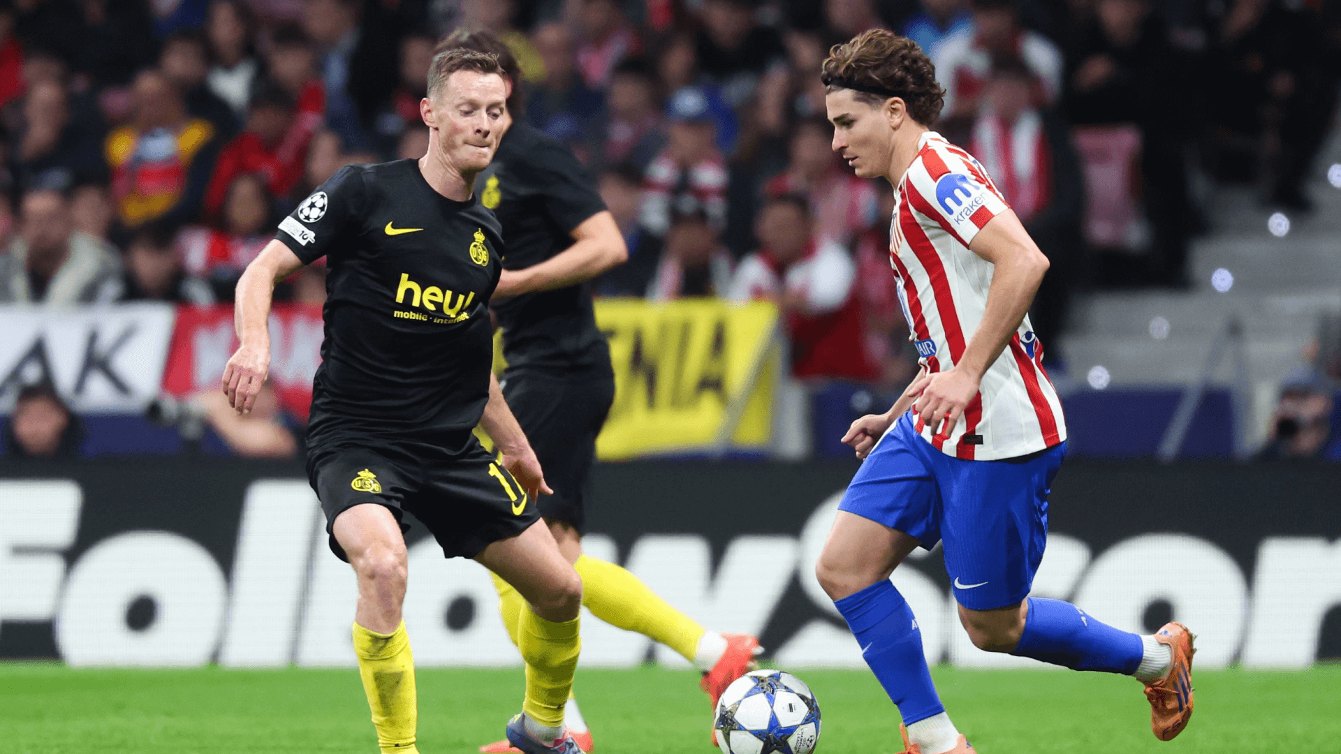 Julián Álvarez, en el Atlético-Union SG (Foto: Cordon Press).