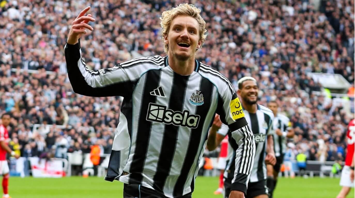 Celebración del alemán Nick Woltemade, el rey del gol en el Newcastle United.