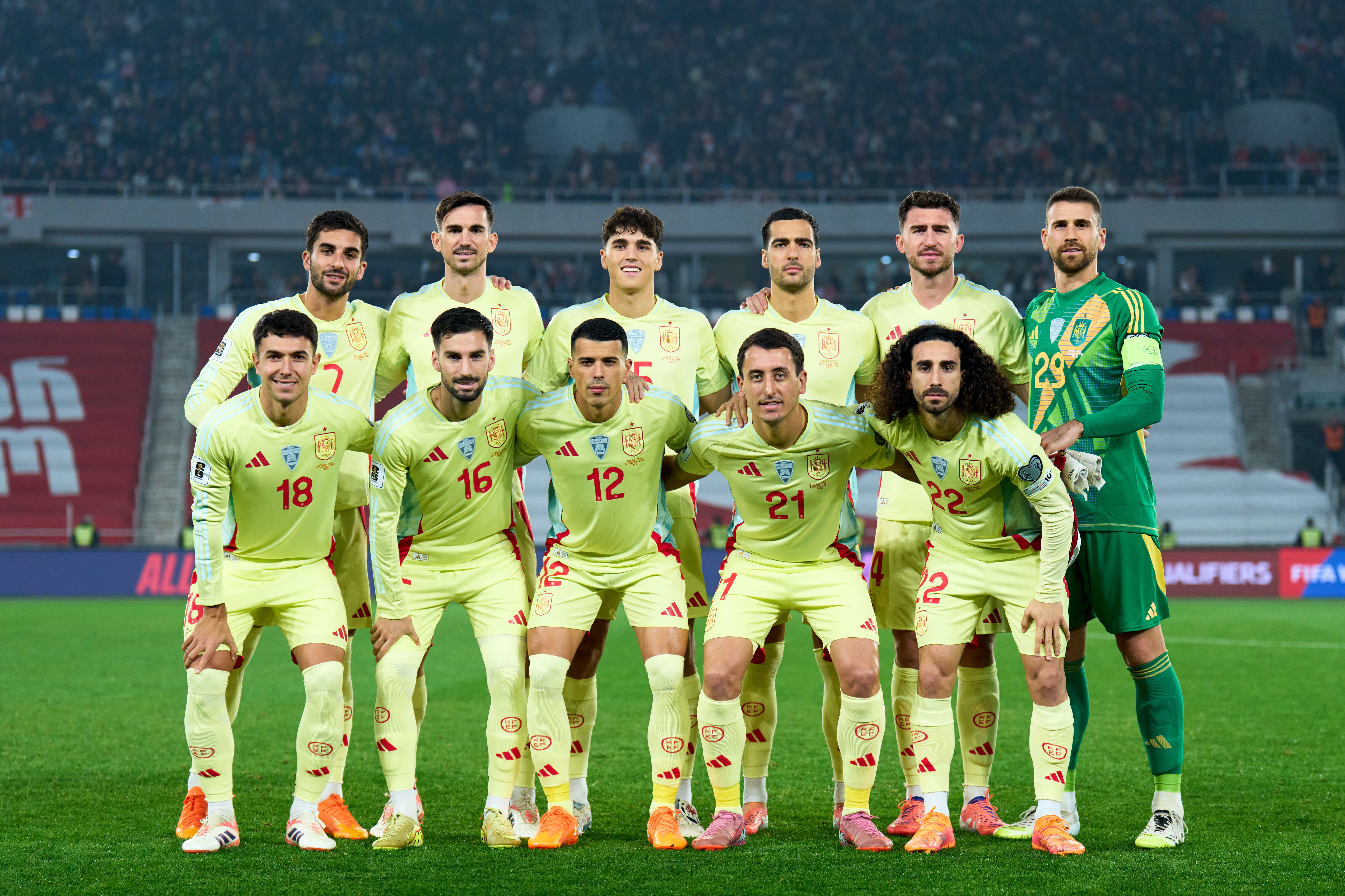 Once inicial de España en casa de Georgia (Foto: RFEF).