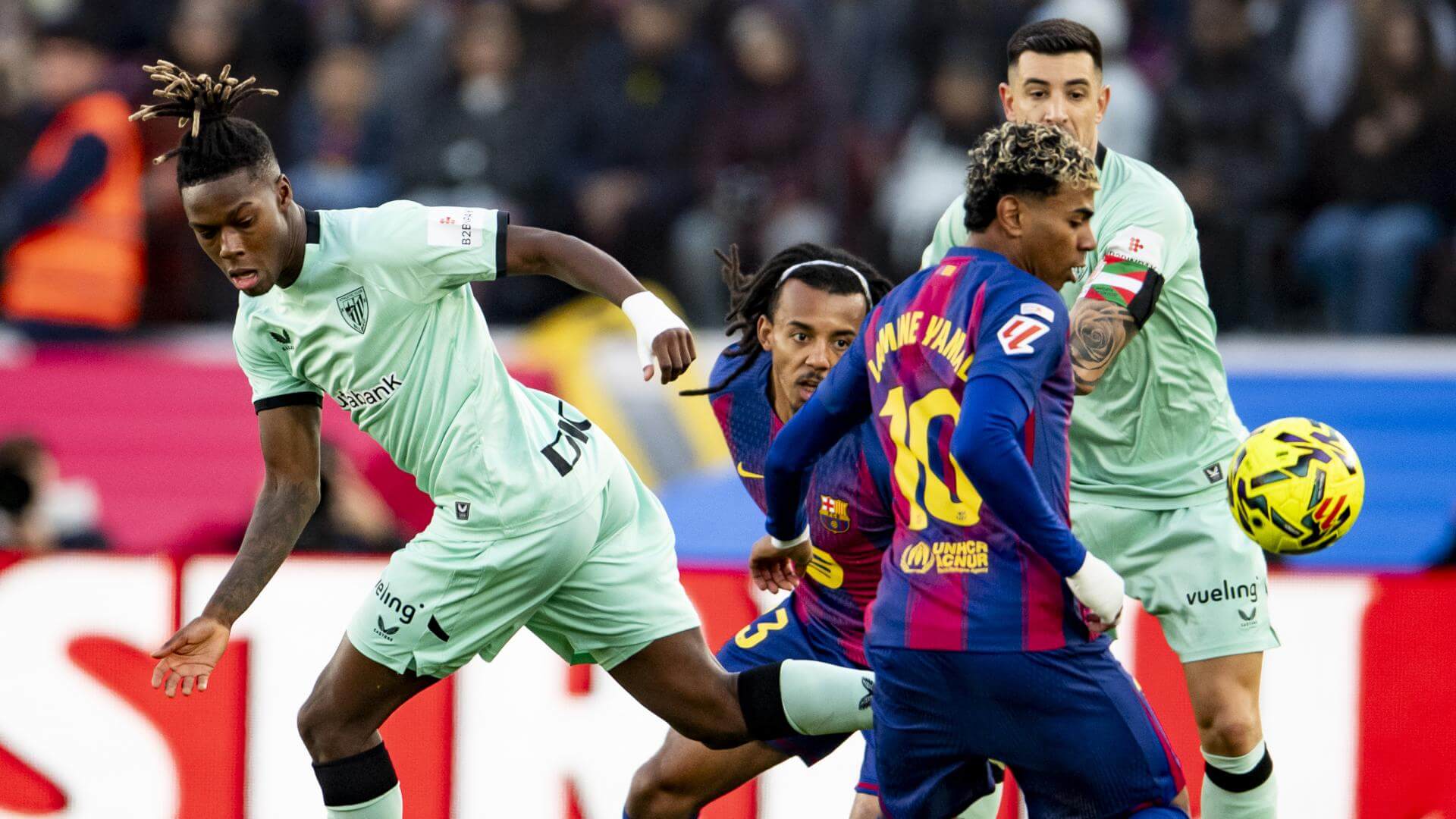 Nico Williams y su amigo Lamine Yamal en el aprtido del Camp Nou (Foto: Athletic Club).