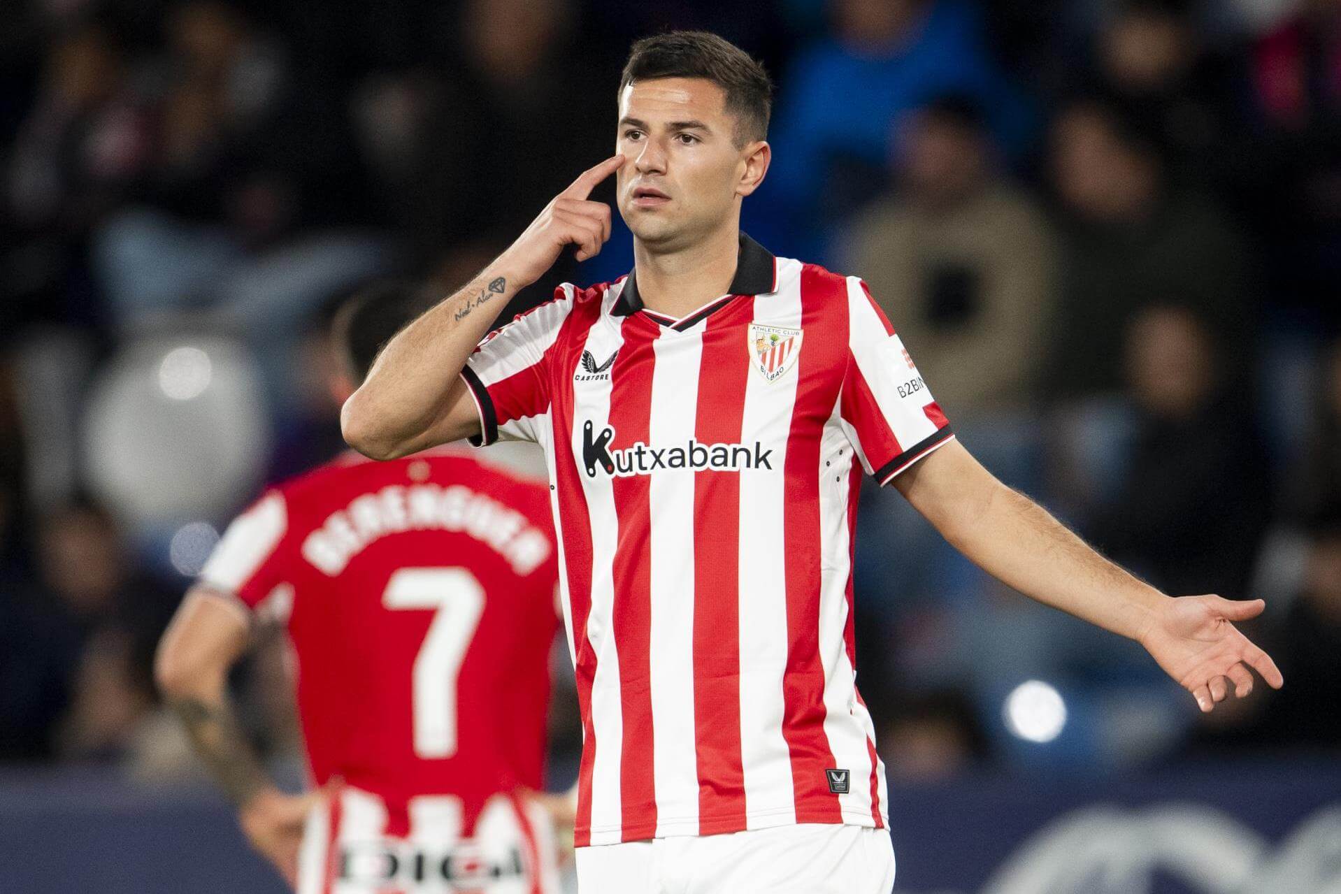 Expresivo gesto de Gorka Guruzeta en el partido frente al Levante UD (Foto: Athletic Club).