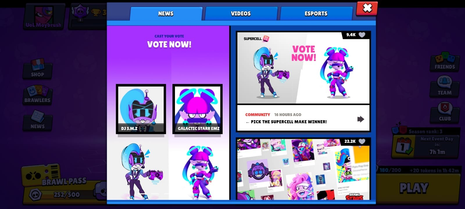 NUEVA VOTACION PARA LOS DOS PRÓXIMOS EVENTOS QUE ENTREN A BRAWL STARS! 😱