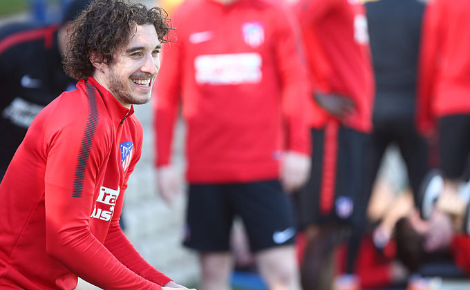 Vrsaljko, en una sesión con el Atlético.