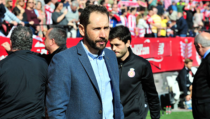 Pablo Machín, en su etapa de entrenador del Girona.