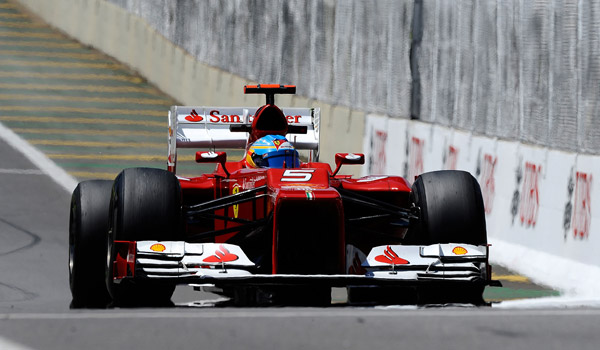 Alonso, en acción hoy en Brasil.