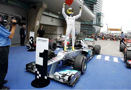 Rosberg celebra su triunfo.