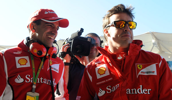 Alonso, con Marc Gené en Austin.