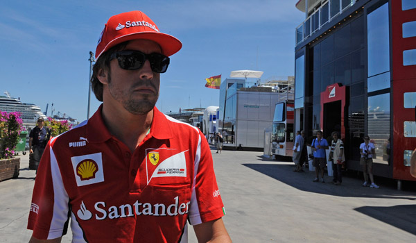 Fernando Alonso, en Valencia.