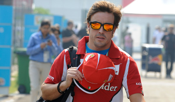 Alonso, en el circuito de la India.