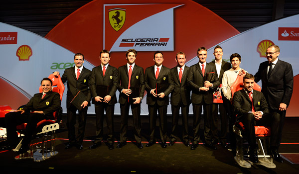 Todos los pilotos de Ferrari en 2012.