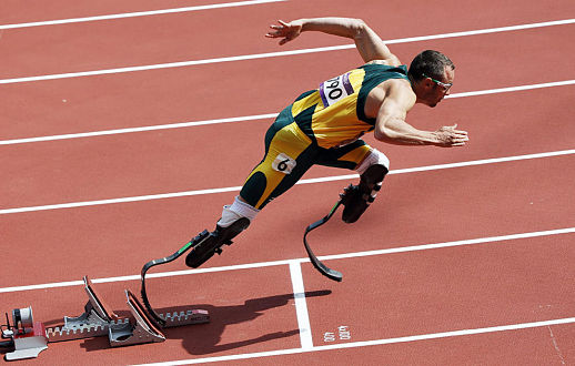 El atleta Óscar Pistorius en plena competición.
