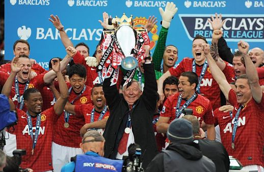 El United celebró el título de la Liga en la despedida de Ferguson.