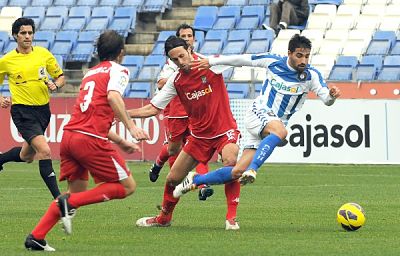 Imagen del partido Recreativo-Xerez, de Segunda, de esta temporada.