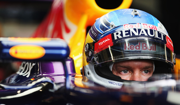 Vettel, en su RB9 en Spa.