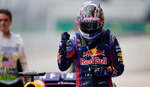 Vettel, celebrando la victoria.