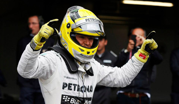 Rosberg, celebrando la victoria.