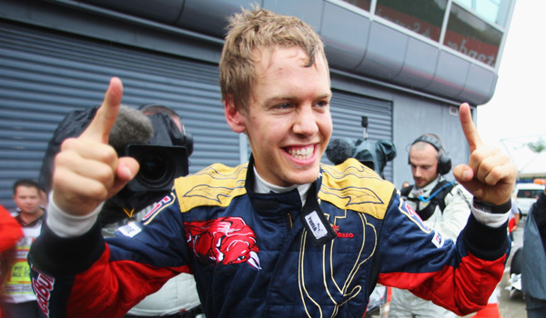 Vettel, tras su primera victoria.