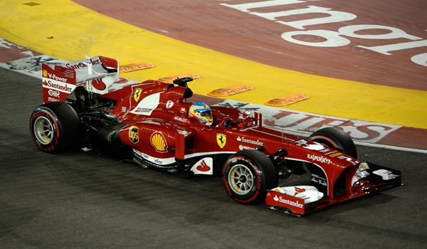 Alonso, durante la carrera.