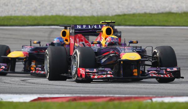 Webber y Vettel en el GP de Malasia.