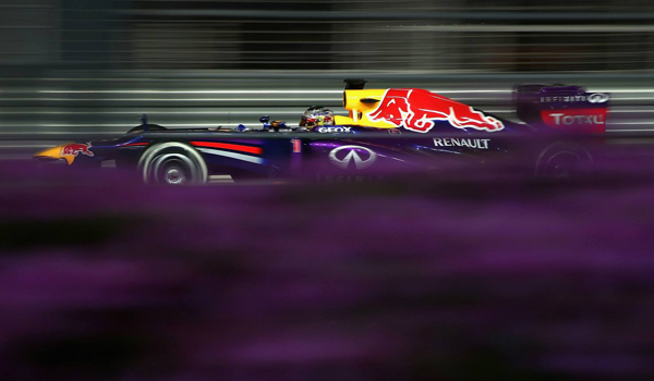 El RB9 de Vettel, en acción.