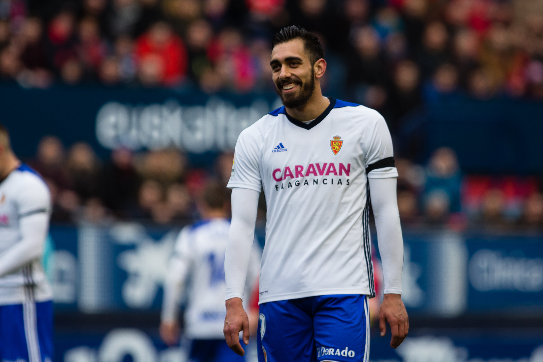 Borja Iglesias, durante un partido con el Real Zaragoza (Foto: Dani Marzo).