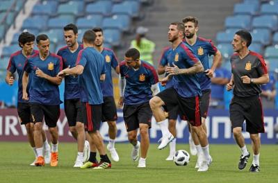 Entrenamiento de España en Sochi