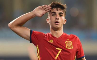 Ferran Torres, con la selección española.