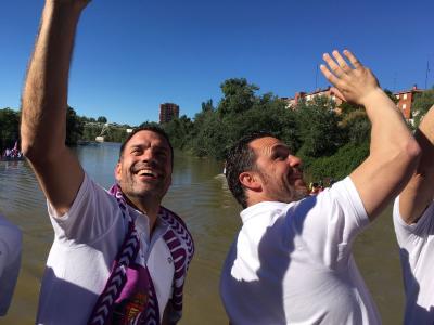 Sergio González y Diego Rivera, en la celebración del ascenso.