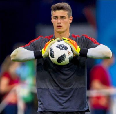 Kepa Arrizabalaga entrena con España en el Mundial de Rusia 2018.