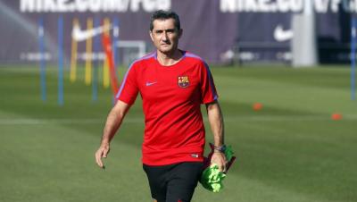 Ernesto Valverde, en la ciudad deportiva Joan Gamper.