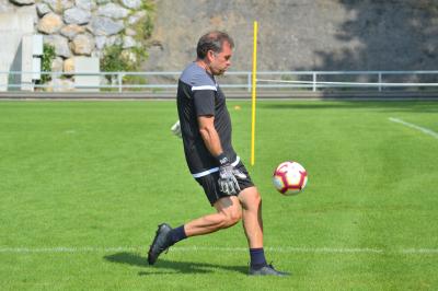 Llopis realizando un ejercicio en Zubieta. (Foto: Giovanni Batista)