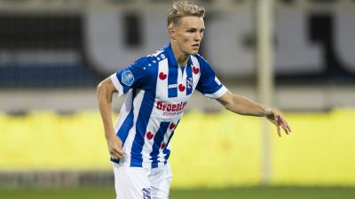Martin Odegaard, durante un partido con el Heerenveen de la Eredivisie.