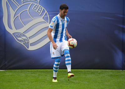 Presentación de Mikel Merino como nuevo jugador de la Real (Foto: G.B.)