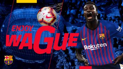 Anuncio del fichaje de Wagué por el Barcelona.