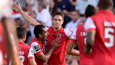 Vukcevic celebra un gol con el Sporting de Braga (SCBraga).