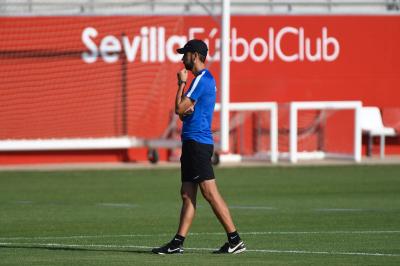 Machín, durante un entrenamiento (FOTO: Kiko Hurtado)