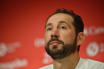 Pablo Machín, durante la rueda de prensa de este miércoles.