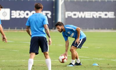 Entrenamiento del Málaga CF en el Anexo de la Rosaleda