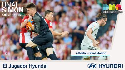 Unai Simón, jugador Hyundai del Athletic-Real Madrid.