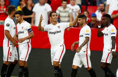 Ben Yedder celebrando un gol (Foto: Joaquín Corchero)