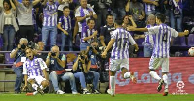 Nacho celebra su tanto ante el Levante (Foto: LaLiga).